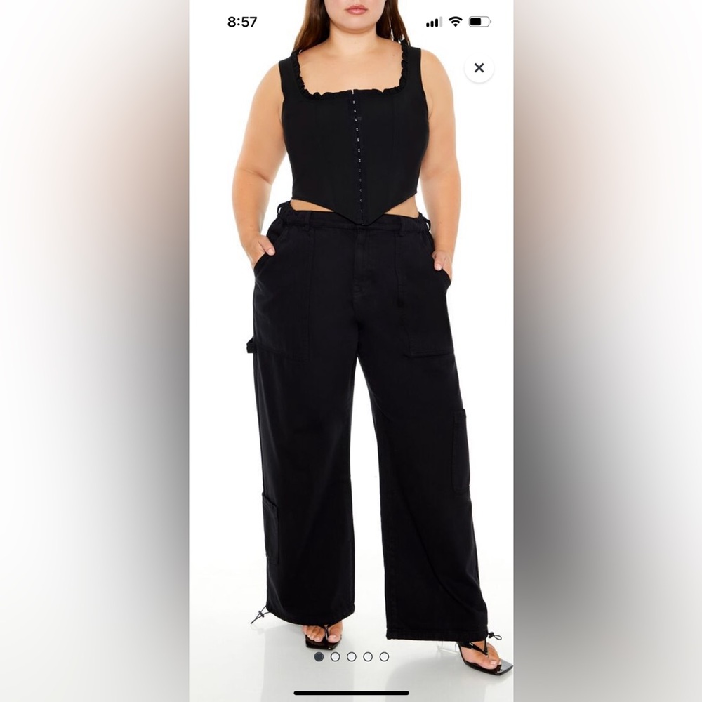 NWT Forever 21 Black Denim Joggers- 2X